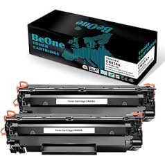 BeOne 2 x 36A CB436A dažų kasetė, suderinama su HP Laserjet P1505 P1505N P1506 M1120 MFP M1120N M1520 M1522 MFP M1522N M1522NF spausdintuvu (2 juodi)