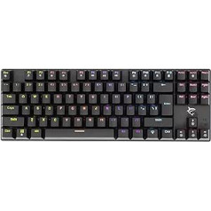 White Shark Commandos CRNA Gaming Keyboard with 25 Keys Anti-Ghosting Function, Metal Base and LED RGB Backlight in 12 Available, USB 2.0 Interface, Black