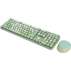 2.4GHz Wireless 104 and Mouse Set Office Desktop Mofii Wireless Keyboard Key Keyboard Cute for Computer (Couleur Rose Mélangée) (Green Mixed Colour)