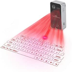 ASHATA Bluetooth Projector Virtual Keyboard, Mini Wireless Keyboard Wireless Virtual Projection Keyboard USB Interface with Mouse Function for Android Smartphone Tablet PC Laptop