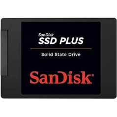 SanDisk SSD Plus iekšējais SSD cietais disks, 480 GB, ātrāka palaišana, izslēgšana un ielāde, lasīšanas ātrums 535 MB/s, rakstīšanas ātrums 445 MB/s, triecienizturīgs