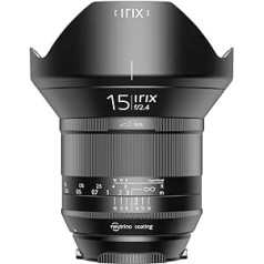 Irix īpaši plata leņķa objektīvs Blackstone 15 mm f2,4 (95 mm pilna izmēra filtra vītne, gaišs marķējums, optimizēts objektīva fokusa gredzens)