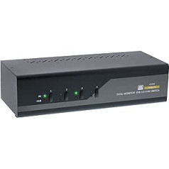 InLine 62654I KVM Desktop Switch, 4-Way, Dual Monitor, HDMI, 4K, USB 3.0, Audio