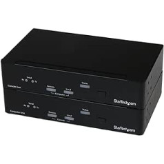 StarTech.com USB DVI KVM Extension with Serial and Audio via Fibre Optic Cable up to 2 KM M/M, KVM Extender over Fibre Optic with Max. 1920 x 1200