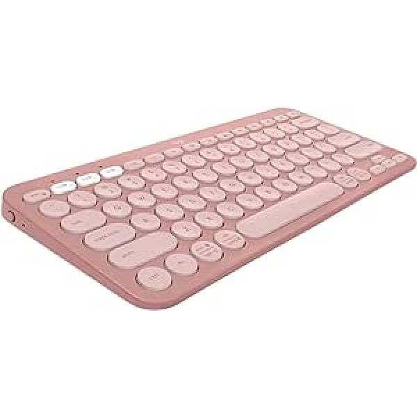 Logitech Pebble Keys 2 K380s — QWERTY spāņu izkārtojums, roze