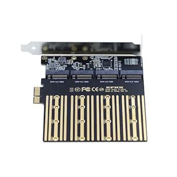 Chenyang M.2 SSD uz PCI-E X1 adapteris 4 SATA NGFF SSD uz PCI-E X1 paplašināšanas kartes adapteris ar 12 cm PCI-E kronšteinu