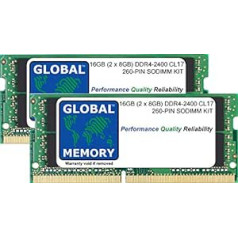 GLOBĀLĀ ATMIŅA 16 GB (2 x 8 GB) DDR4 2400 MHz PC4-19200 260 kontaktu SODIMM RAM komplekts Intel 27 collu Retina 5K IMAC (2017)