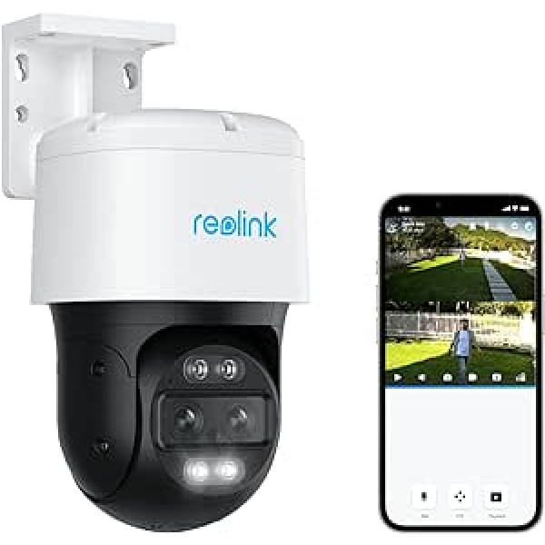 Reolink 4K 8MP PTZ PoE Außen ar Dual-Objektiv, 6X Hybridzoom, 355°/90° Schwenkbar, Auto-Tracking, Farbnachtsicht, Personen-/Fahrzeug-/Tiererkennung, 2-E, Track-Mix