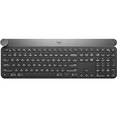 Logitech Craft bezvadu tastatūra, Bluetooth un 2,4 GHz bezvadu savienojums, programmējamas pogas, automātisks fona apgaismojums, vairākas ierīces, PC/Mac/klēpjdators, itāļu QWERTY izkārtojums