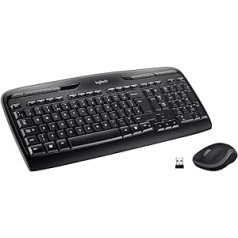 Logitech MK330 bezvadu tastatūras un peles komplekts, 2,4 GHz savienojums, izmantojot USB Unifying uztvērēju, 4 programmējami G-taustiņi, akumulatora darbības laiks no 12 līdz 24 mēnešiem, dators/klēpjdators, skandināvu izkārtojums - melns