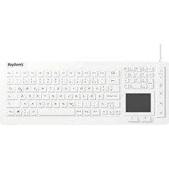 Keysonic 28091 KSK 6231 Inel Industrial Illuminated Keyboard, Touchpad, USB, Waterproof IP68 White