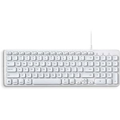 Perixx PERIBOARD-333MW Wired USB Keyboard with White Backlight - Scissor Keys with Large Font - Size 36.1 x 11.6 x 2.1 cm US Layout