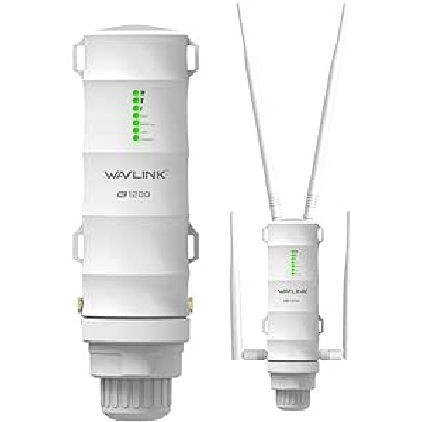 WAVLINK AC1200 Gigabit āra WiFi piekļuves punkta atbalsts, 60 metri Poe, laikapstākļiem izturīgs āra WLAN atkārtotājs, divjoslu 5G + 2,4 G, ideāli piemērots āra WLAN (572HG3)