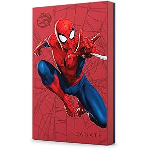 Seagate Firecuda 2TB pārnēsājams ārējais cietais disks, kas saderīgs ar PS4, PS5, Xbox One/Series, PC, Marvel Edition Spider-Man, USB 3.2, ietver 3 gadu glābšanas pakalpojumu (STKL2000417)