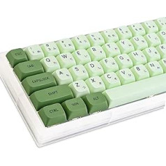 GTSP XDA profila japāņu taustiņu vāciņi 60% PBT 122 taustiņu vāciņu komplekts Cherry MX vāciņiem Tenkeyless 60% 65% spēļu tastatūra (Matcha)