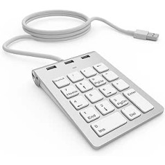 Alcey USB Ziffernblock ar USB-centrmezglu un 24-Zoll-USB-Kabel, iMac, MacBook, MacBook Pro, MacBook Air, Mac Mini, vai citam datoram