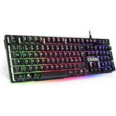 EMPIRE GAMING — Tastiera Gaming K300 QWERTY Italiana — 105 Tasti Semimeccanica — Retroilluminazione LED RGB — 19 taustiņi pret spoku veidošanu — 12 Scorciatoie multimediali — USB Con Filo