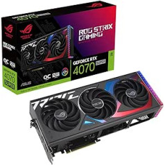 ASUS ROG STRIX GeForce RTX 4070 SUPER 12GB OC Edition GDDR6X spēļu grafikas karte (Nvidia GeForce RTX4070 DLSS 3, PCIe 4.0, 2x HDMI 2.1a, 3x DisplayPort 1.4a, ROG-STRIX-RTX-4027G0SRTXM40)