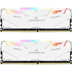 Timetec Pinnacle Konduit RGB 16GB KIT (2x8GB) DDR4 3600MHz PC4-28800 CL18-22-22-42 XMP2.0 Overclocking 1.35V Saderīgs ar AMD un Intel Desktop Gaming PC atmiņas moduļa RAM — balts