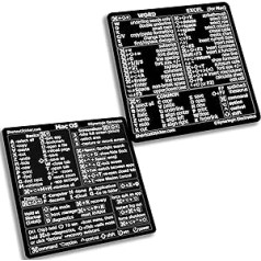 SYNERLOGIC Mac OS (M/Intel) + Word/Excel (for Mac) Quick Reference Keyboard Shortcut Stickers - for MacBook Air/Pro/iMac/Mac/Mini (Black, Pack of 10 Sets)