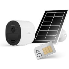 Arlo Go 2 Wireless Mobile Security Camera, Indoor/Outdoor, HD, LTE, Weatherproof, Night Vision & Certified Accessories, Solar Panel (Weatherproof, 2.44m Magnetic Charging Cable, Adjustable Mount)