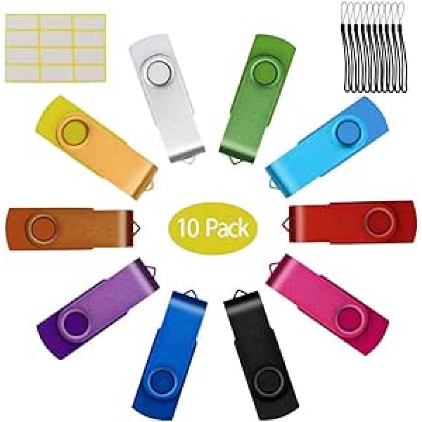 USB Stick 128 MB USB 2.0 Memory Stick Uflatek Flash Drive Pack of 10 Small Capacity Memory Sticks Colourful Flash Drive Cheap Data Storage