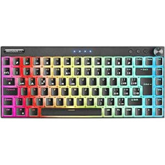 Mars Gaming MKCLOUD, bezvadu mehāniskā tastatūra RGB melna, īpaši kompakta 75%, slēdzis Outemu SQ PRO Red, valoda spāņu + ASV