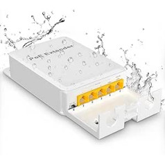 NICGIGA āra Gigabit PoE paplašinātājs 1 in 4 Out, 5 porti 802.3af/at/bt PoE ūdensnecaurlaidīgs atkārtotājs, Vlan, pagarinājums 100 metri (328 pēdas), Power Over Ethernet PoE sadalītājs