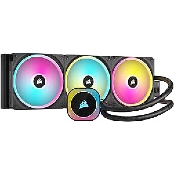 CORSAIR iCUE LINK H170i RGB skystas procesoriaus aušintuvas – 420 mm AIO – QX140 RGB ventiliatorius – tinka Intel® LGA 1700, AMD® AM5 – iCUE LINK sistemos stebulė įtraukta – juoda