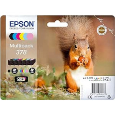 Epson 378 Squirrel Original Multipack, 6-Farben-Tintenpatronen, Claria Photo HD Ink