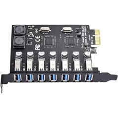 ChenYang CY PCI-E x1 iki 7 vnt USB 3.0 prievadų HUB PCIE Express išplėtimo plokštės adapteris 5Gbps pagrindinei plokštei