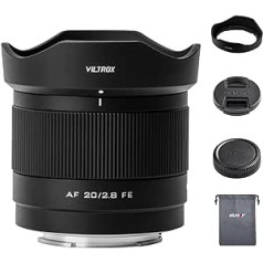 VILTROX 20 mm f2.8 FE, 20 mm f/2.8 e-Mount pilna formāta AF īpaši plata leņķa automātiskā fokusa objektīvs Sony e Mount, platleņķa objektīvs kamerām Alpha a7 a7II a7III a7R a7RII a7RIII a7RIV a7S a7SII a9 a7C