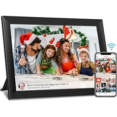 FRAMEO digitālais foto rāmis, WiFi 10,1 collu 1280 x 800 IPS LCD skārienekrāns, iebūvēta 16 GB atmiņa, automātiska pagriešana, piestiprināms pie sienas, kopīgojiet mirkļus uzreiz, izmantojot lietotni Frameo