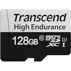 Transcend 128GB High Endurance microSDXC 350V Memory Card TS128GUSD350V / Read up to 95 MBs and Write 45 MBs