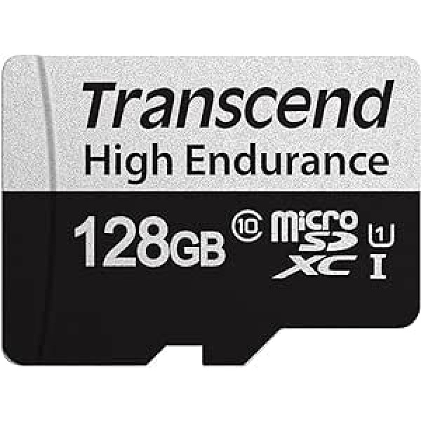 Transcend 128GB High Endurance microSDXC 350V Memory Card TS128GUSD350V / Read up to 95 MBs and Write 45 MBs