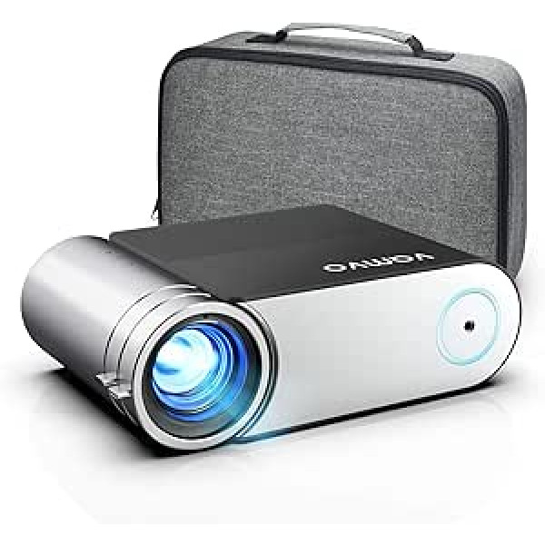 Vamvo mini projektors Full HD projektors 1280 x 720P ar somu Atbalsta 1080P multivides LED 50 000 stundu mājas kino un futbola spēles, saderīgs ar HDMI/VGA/USB/AV