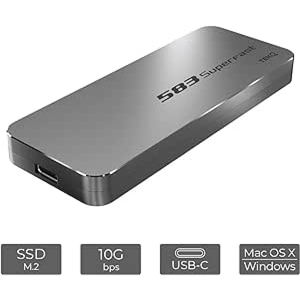 TEKQ NVMe PCIe M.2 SSD uz USB-C USB 3.1 SSD ārējais korpuss, tips C Gen2 Alumīnija SSD ārējā korpusa atbalsts 2230 2242 2260 2280