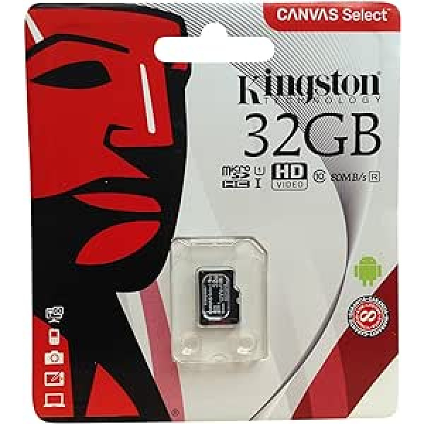 Original Kingston Technology 16GB/32GB/64GB/128GB Mini Micro SD Memory Card for Tablet Mobile Phone Black (32GB)