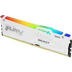 Kingston Fury Beast White RGB XMP 64GB 6000MT/s DDR5 CL40 DIMM galddatoru spēļu atmiņas komplekts ar 2 — KF560C40BWAK2-64