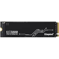 Kingston KC3000 PCIe 4.0 NVMe M.2 SSD — augstas veiktspējas krātuve galddatoriem un klēpjdatoriem — SKC3000S/2048G, SKC3000D2048G, melns, 2048 GB, cietvielu disks