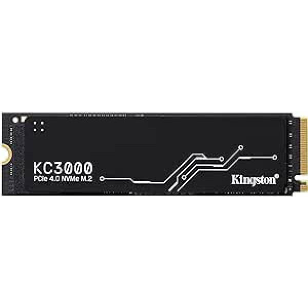 Kingston KC3000 PCIe 4.0 NVMe M.2 SSD — augstas veiktspējas krātuve galddatoriem un klēpjdatoriem — SKC3000S/2048G, SKC3000D2048G, melns, 2048 GB, cietvielu disks