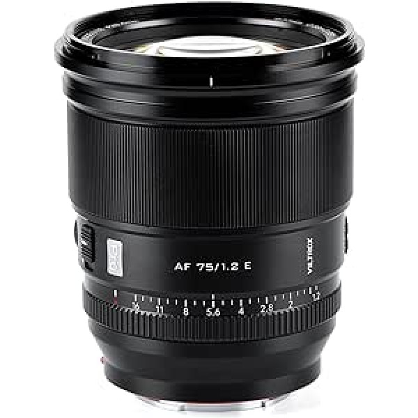 VILTROX PRO 75 mm F1.2 f/1.2 APS-C autofokuss Sony E-Mount kameras objektīvam, piemērots Sony A7 A6100 A6300 A6400 A6100 A6600 A5100 A7R A7C A7II A9 Sony E Mount kameru objektīvam