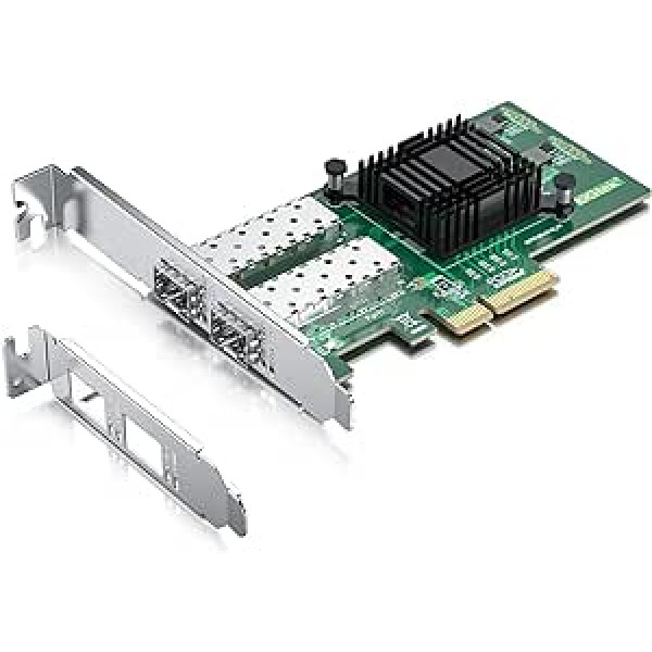 10Gtek® 10/100/1000Mbps Gigabit Ethernet Converged Network Adapter (NIC), with Intel 82576 Chip, Ethernet PCI Express NIC Network Card, Dual SFP Ports, PCI Express 2.0 X4, Compare to Intel E1G42EF