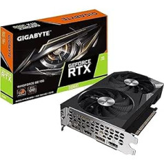 Gigabaitu NVIDIA GeForce RTX 3060 WINDFORCE OC V2 grafikas karte — 12 GB GDDR6, 192 bitu, PCI-E 4.0, 1792 MHz kodola pulkstenis, 2 x DP 1.4, 2 x HDMI 2.1, NVIDIA ampēri — GV12-GFDOC20