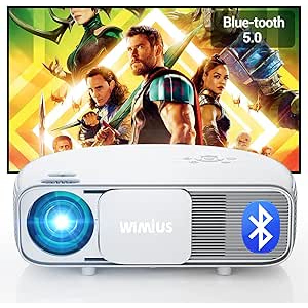 Projektors 8500 Lumen Bluetooth Native 1920 x 1080P Full HD WiMiUS S4 LCD kodoskops mājas kinozālei 300 collu LED projektora atbalsts 4K for Fire TV Stick PS4 PC iPhone planšetdators DVD