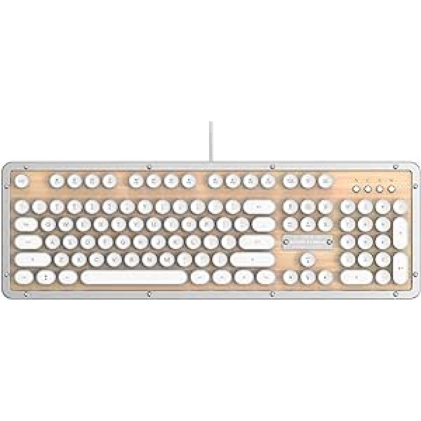 Azio Retro Classic USB Maple — mehāniskā tastatūra ar kļavas koka fona apgaismojumu (MK-RETRO-W-02-US)