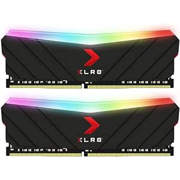 PNY XLR8 Gaming Epic-X RGB™ DDR4 3200MHz 16GB (2x8GB) Desktop Memory Dual Pack, MD16GK2D4320016XRGB, Black