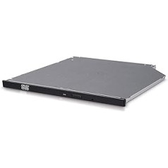 Hitachi -LG GUD1N iekšējais DVD diskdzinis, plāns 9,5 mm DVD atskaņotājs/rakstītājs klēpjdatoram/galddatoram, saderīgs ar operētājsistēmu Windows 10, 8x lasīšanas/rakstīšanas ātrums - melns
