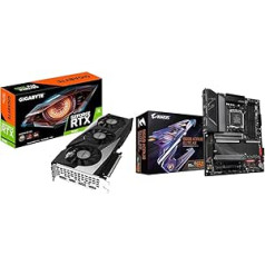 Gigabaitu NVIDIA GeForce RTX 3060 Gaming OC V2 grafikas karte — 12 GB GDDR6 un B650 AORUS Elite AX 1.0 AMD B650 ligzda AM5 ATX