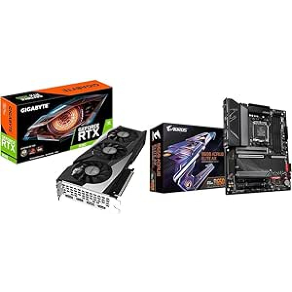 Gigabaitu NVIDIA GeForce RTX 3060 Gaming OC V2 grafikas karte — 12 GB GDDR6 un B650 AORUS Elite AX 1.0 AMD B650 ligzda AM5 ATX